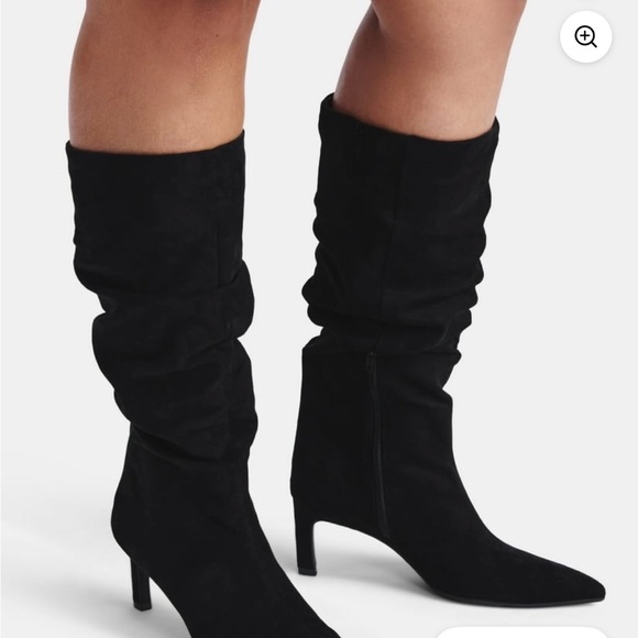Elegant Black Suede Heeled Boots for Women - Picture 2 of 3